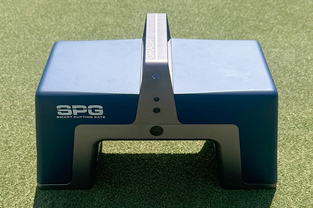 A Grasp Smart Putting Gate set up on the practice green at East Lake